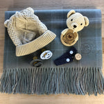 Baby Boy- Misty Check Teddy Ring